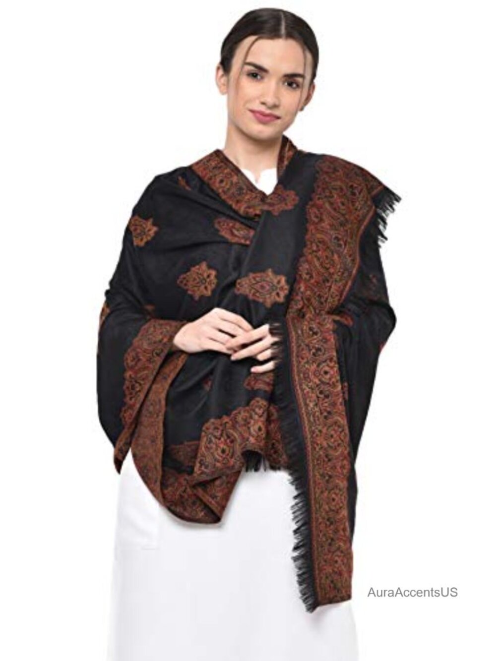 Pashmina Wool Blend Woven Shawl Scarf Wrap Large 40x80